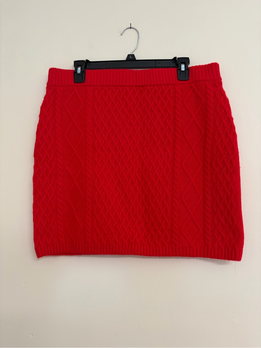 H&M Red Cable-Knit Mini Skirt